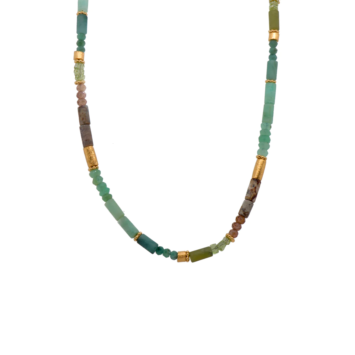 Gold Plated Sterling Silver Multi-Stone Necklace