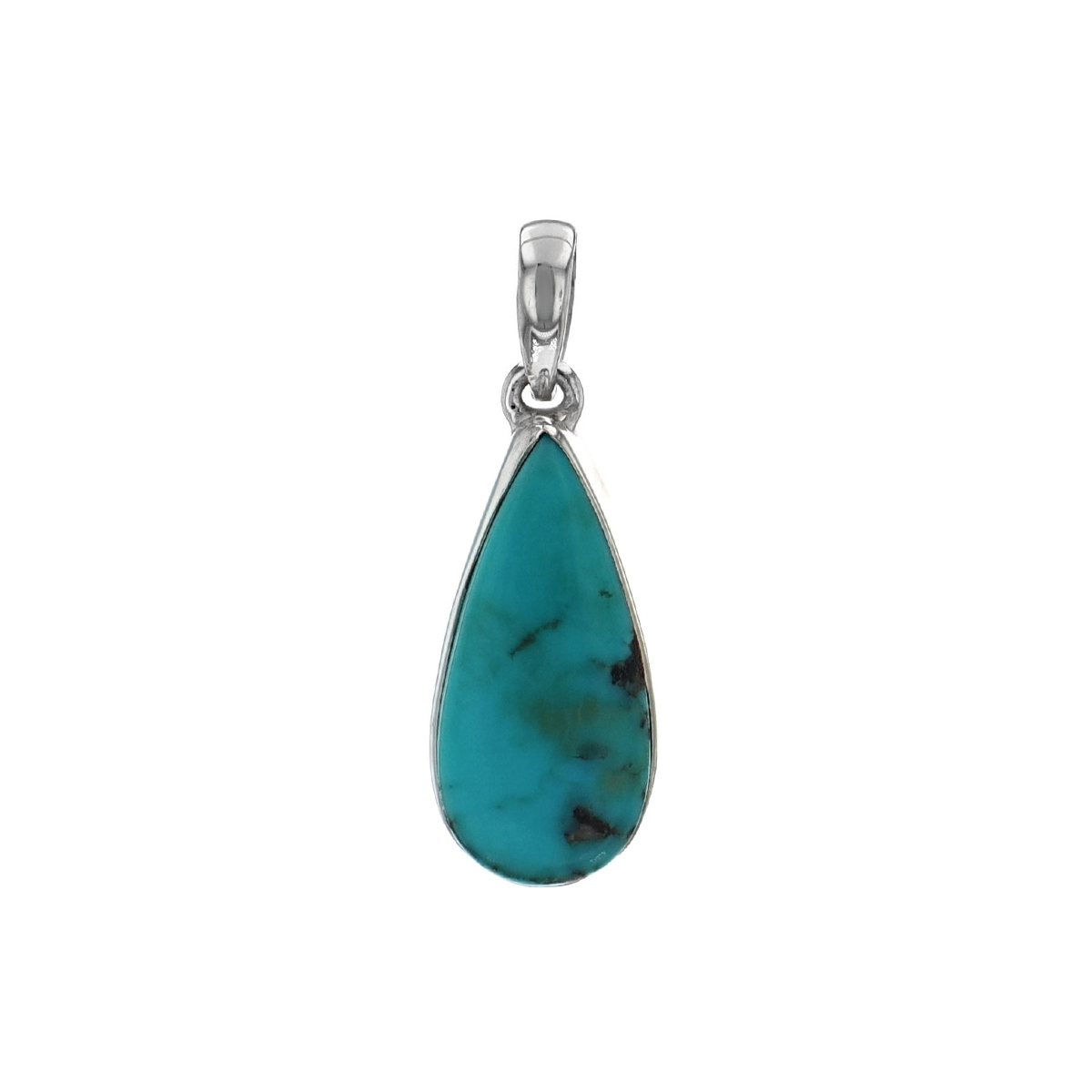 Sterling Silver Pear Turquoise Pendant