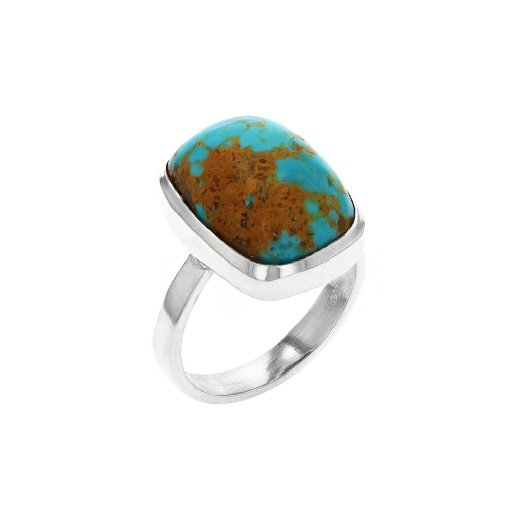 Sterling Silver Rectangular Turquoise Ring - Josephs Jewelers