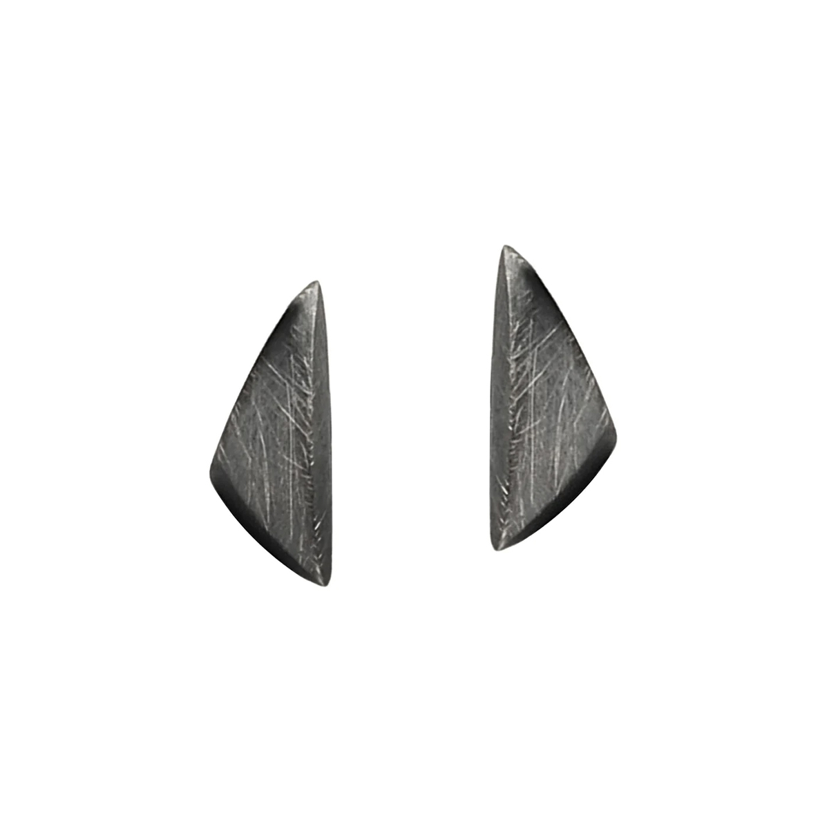 Oxidized Sterling Silver Triangle Stud Earrings