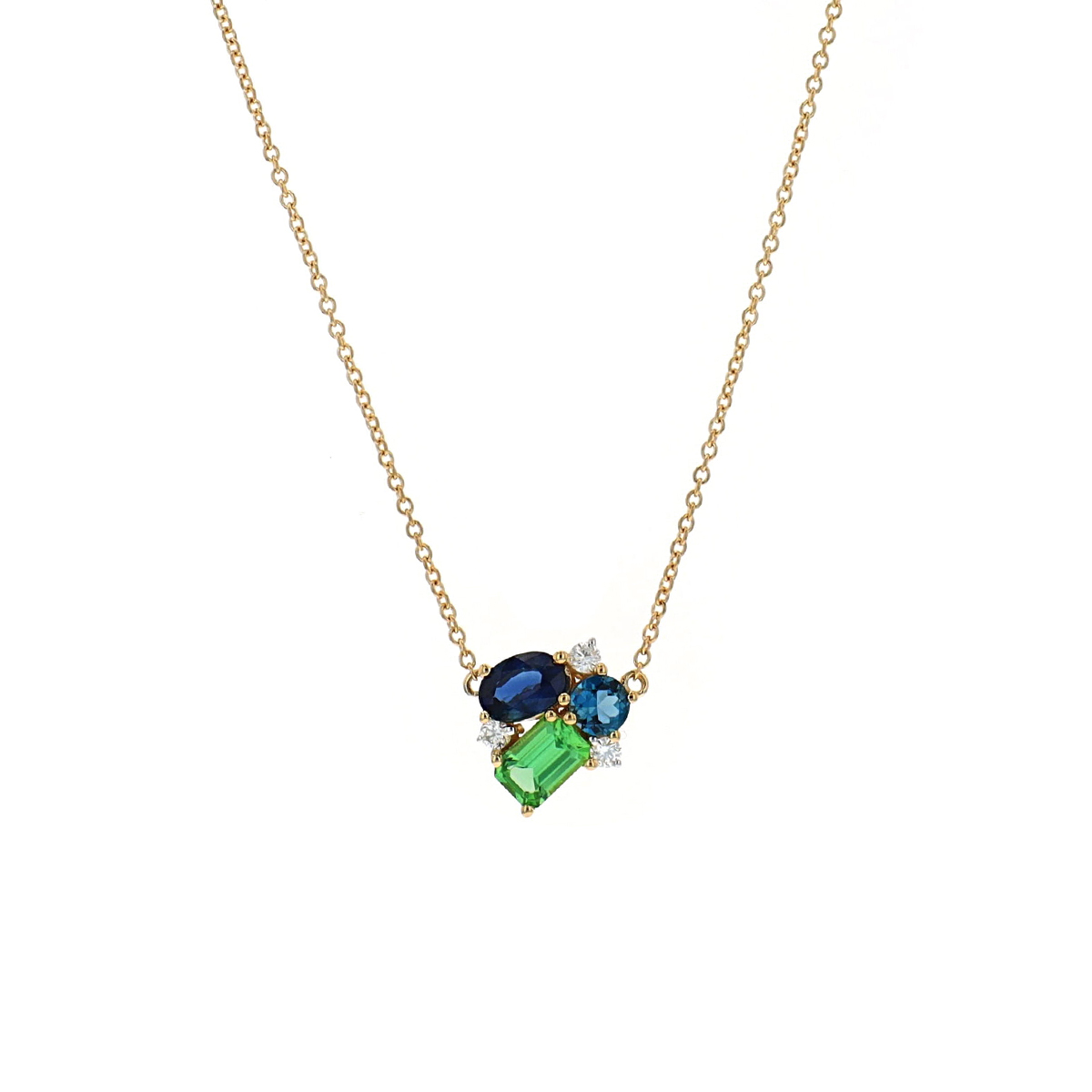 14K Yellow Gold Multi-Stone Necklace