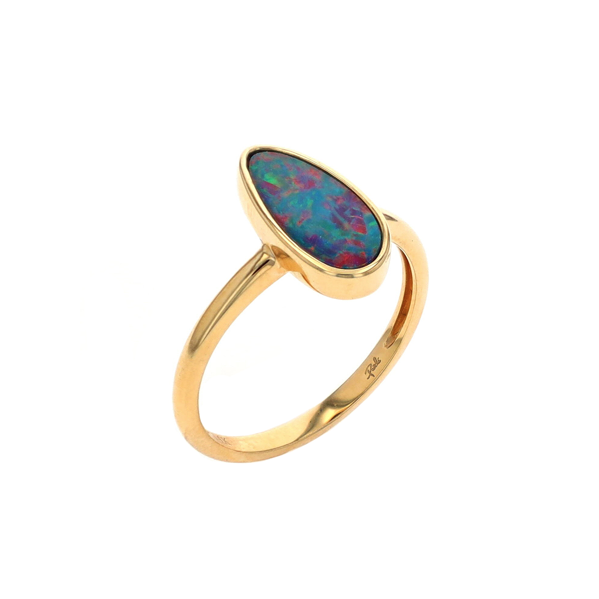 14K Yellow Gold Opal Doublet Ring