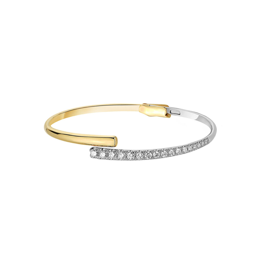 14K Two-Tone Diamond Bypass Bracelet