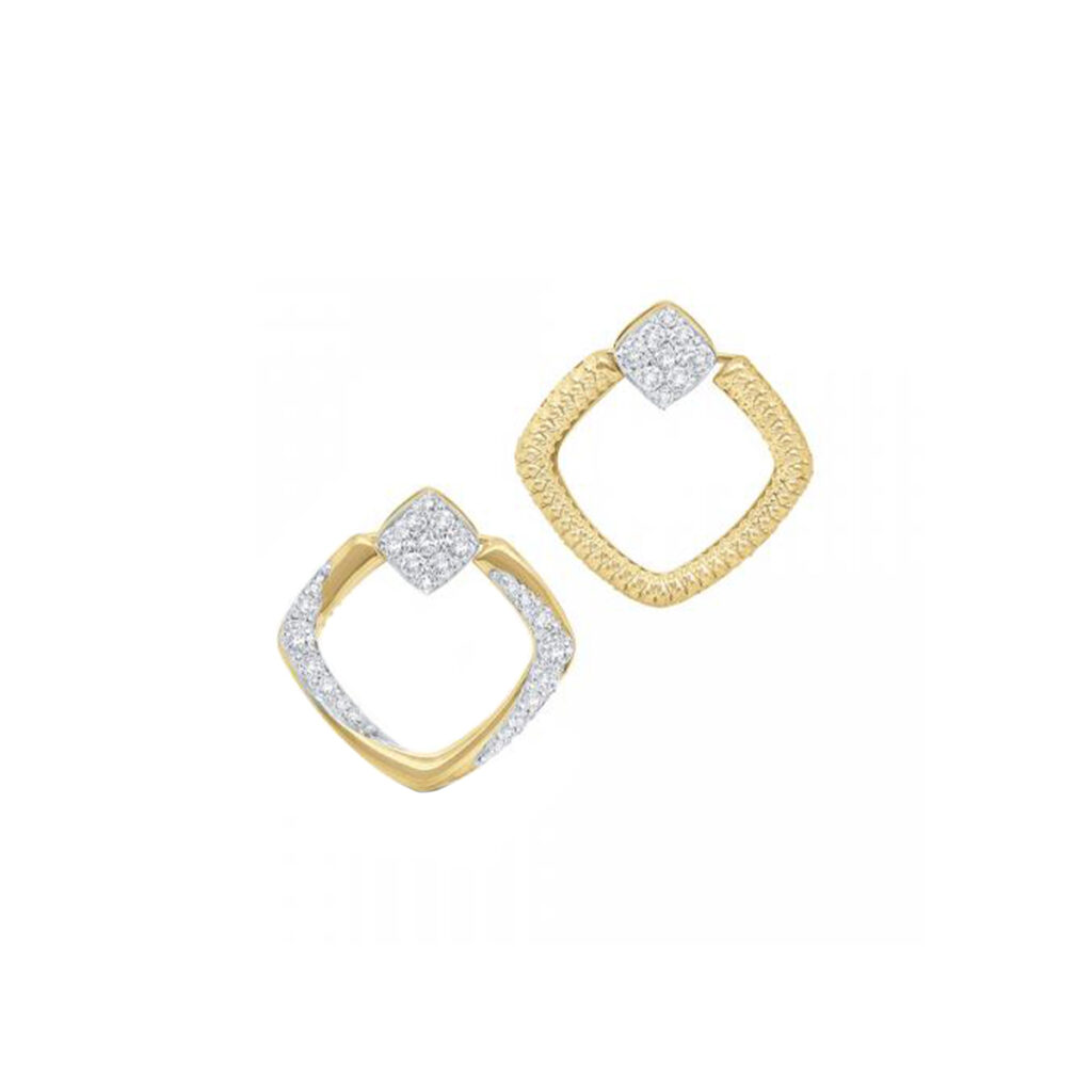 14K Yellow Gold Diamond Day to Night Convertible Earrings