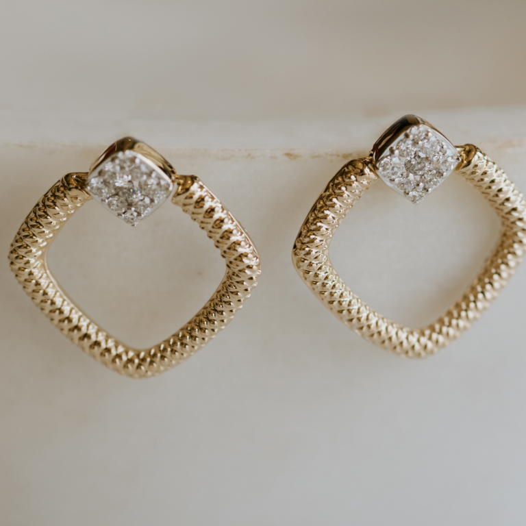 14K Yellow Gold Diamond Day to Night Convertible Earrings