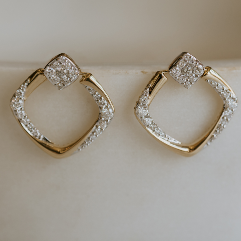 14K Yellow Gold Diamond Day to Night Convertible Earrings