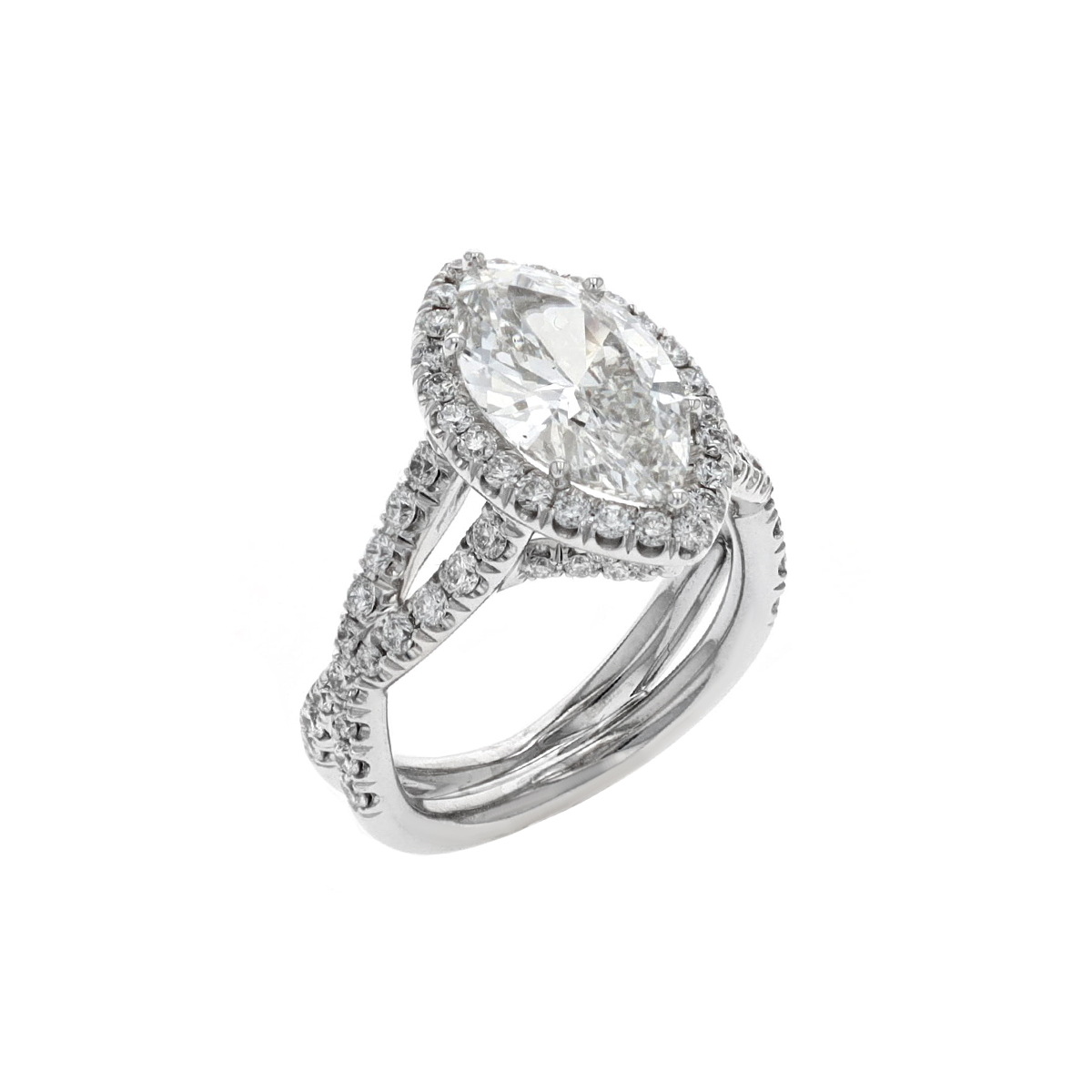 Platinum 2.46 Carat Marquise Diamond Ring