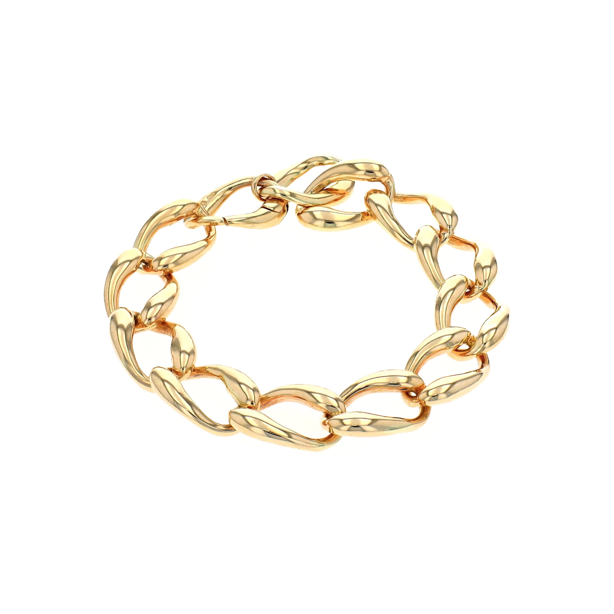 14K Yellow Gold Polished Curb Link Bracelet