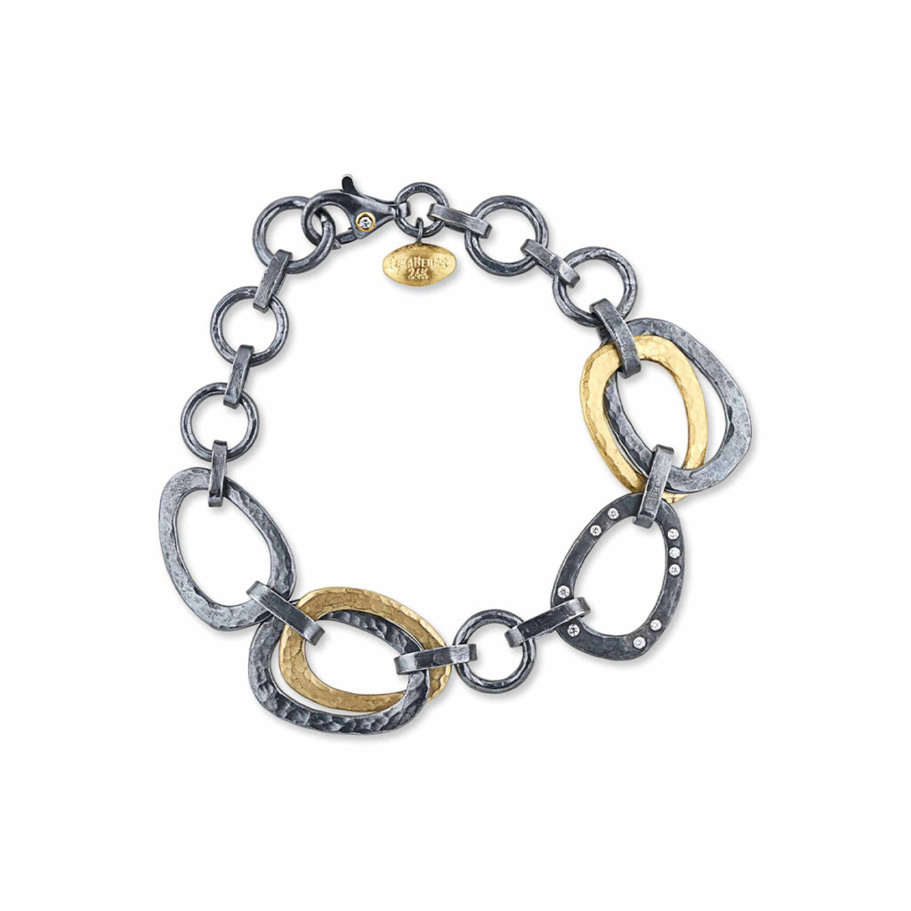 TwoTone Keller Large Link Diamond Bracelet Josephs Jewelers