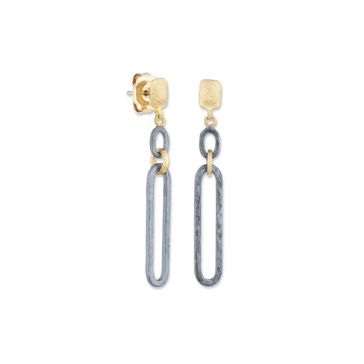 Two-Tone Chill-Link Dangle Earrings