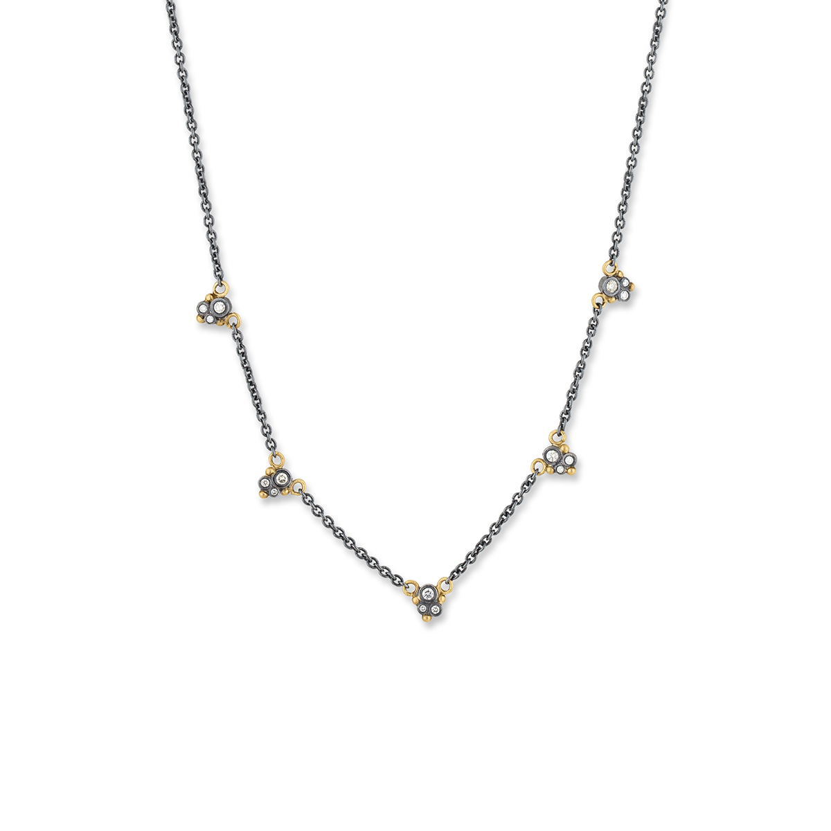 Two-Tone Dylan Diamond Station Necklace