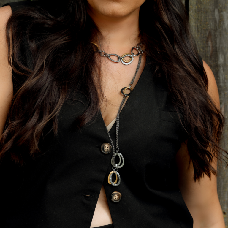 Two-Tone 36-Inch Keller Multichain Necklace