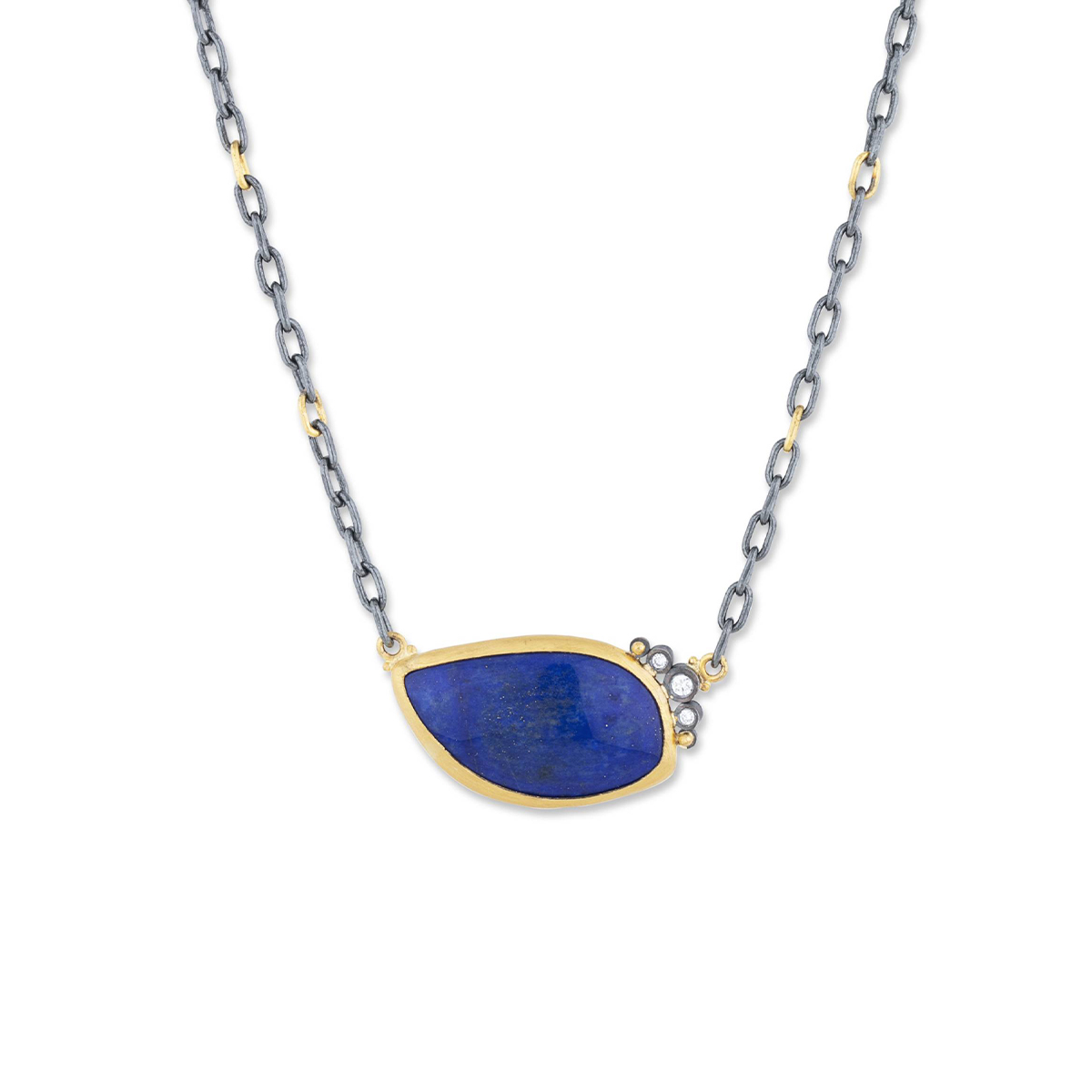Two-Tone Lapis and Diamond Kami Dylan Necklace