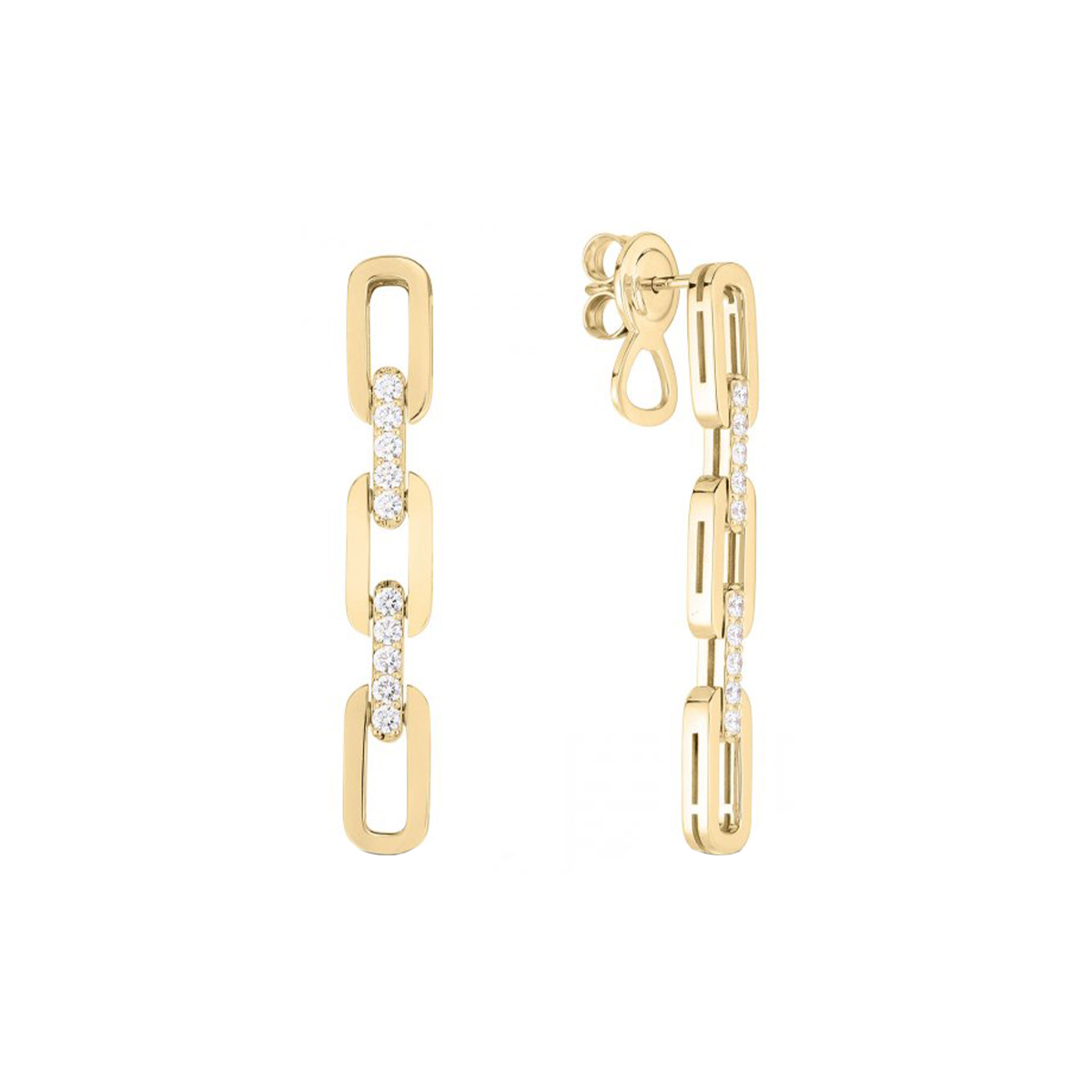 18K Yellow Gold Navarra Diamond Dangle Earrings