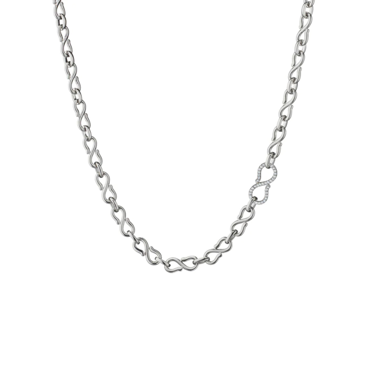 Sterling Silver White Sapphire Infinity Necklace
