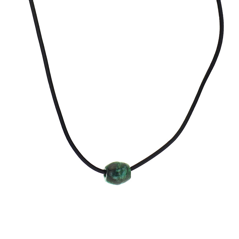 Sterling Silver 20" Green Jade Necklace