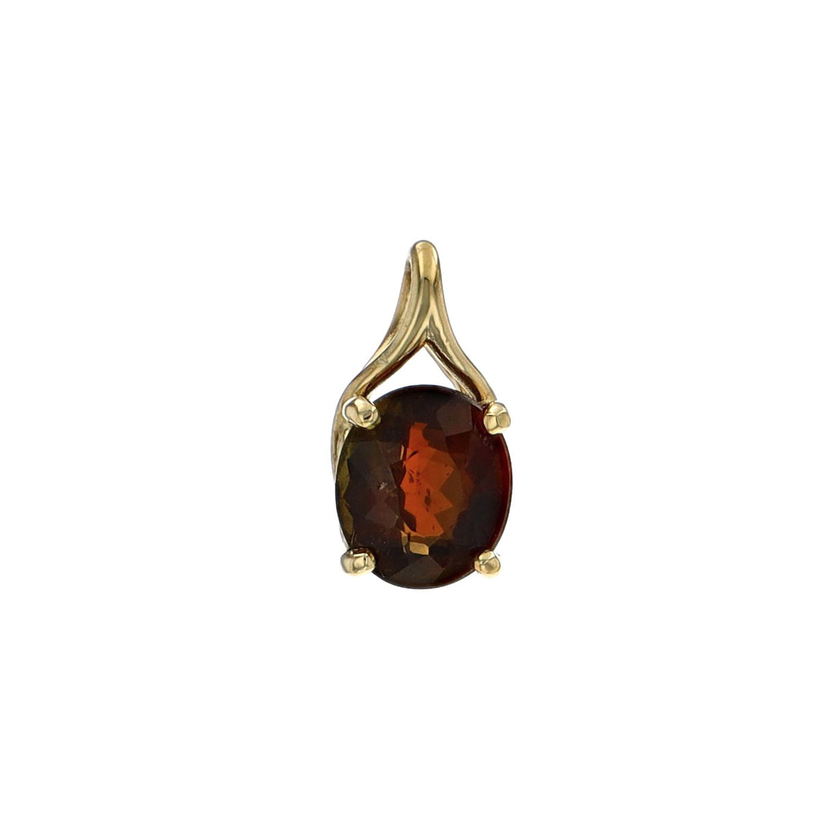14K Yellow Gold Oval Andalusite Pendant