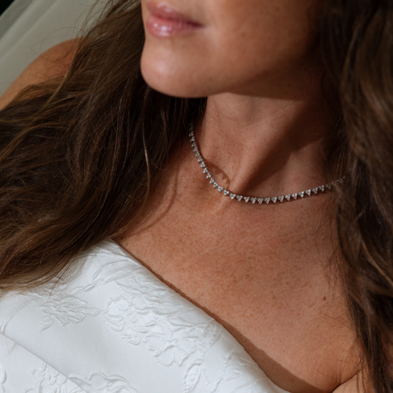 14K White Gold Diamond Necklace