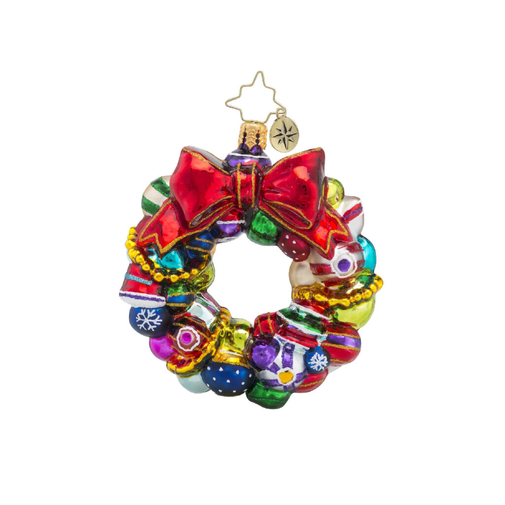 Christopher Radko Joyful Wreath Gem Glass Ornament Josephs Jewelers