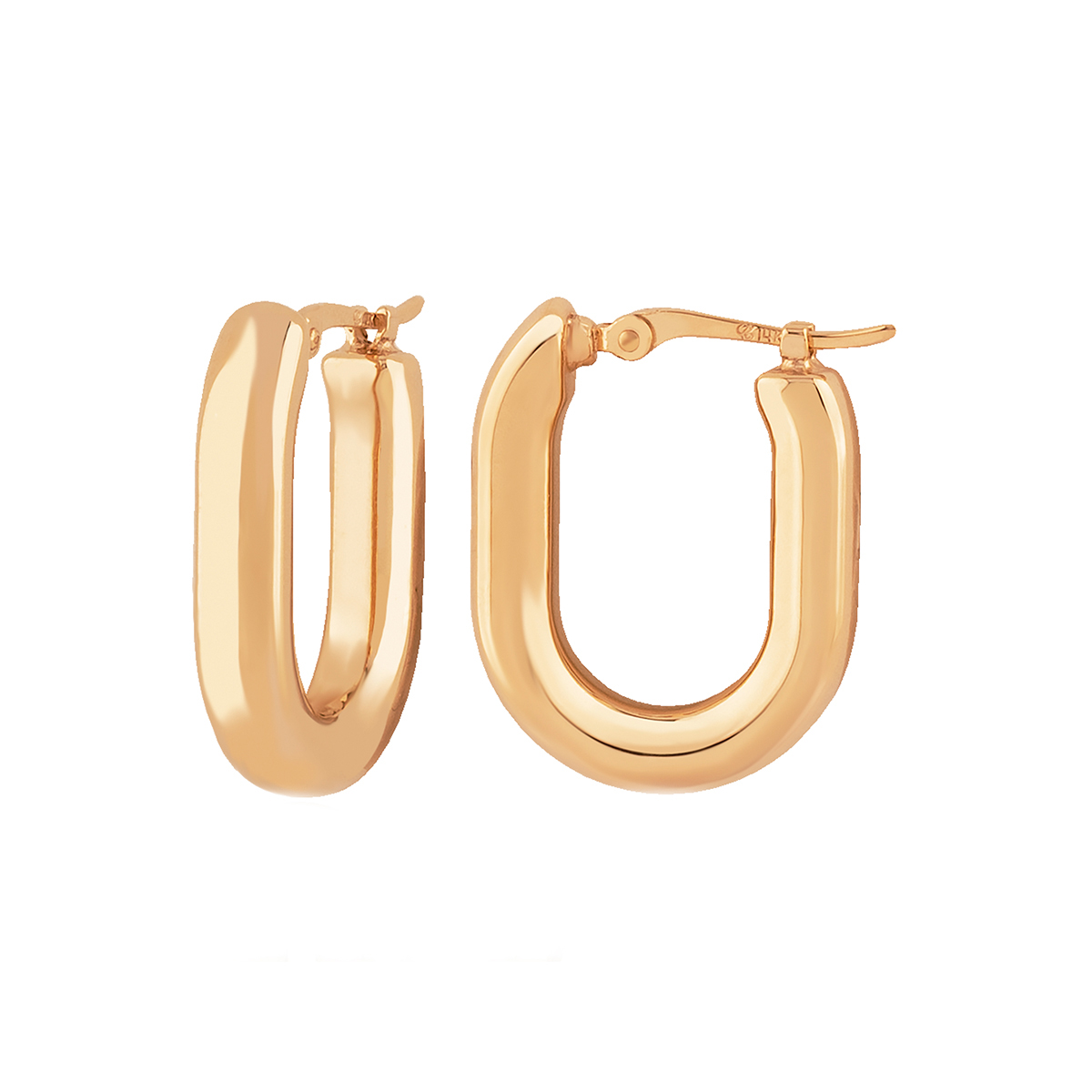 14K Yellow Gold 3.5 mm Round U-Hoop Earrings