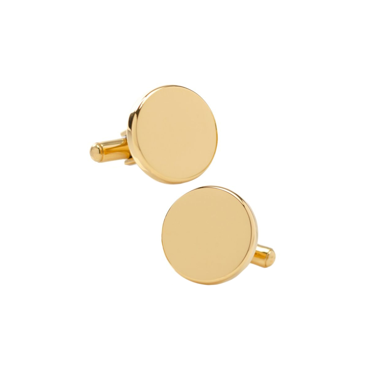 Yellow Gold Plated Stainless Steel Round Infinity Cufflinks