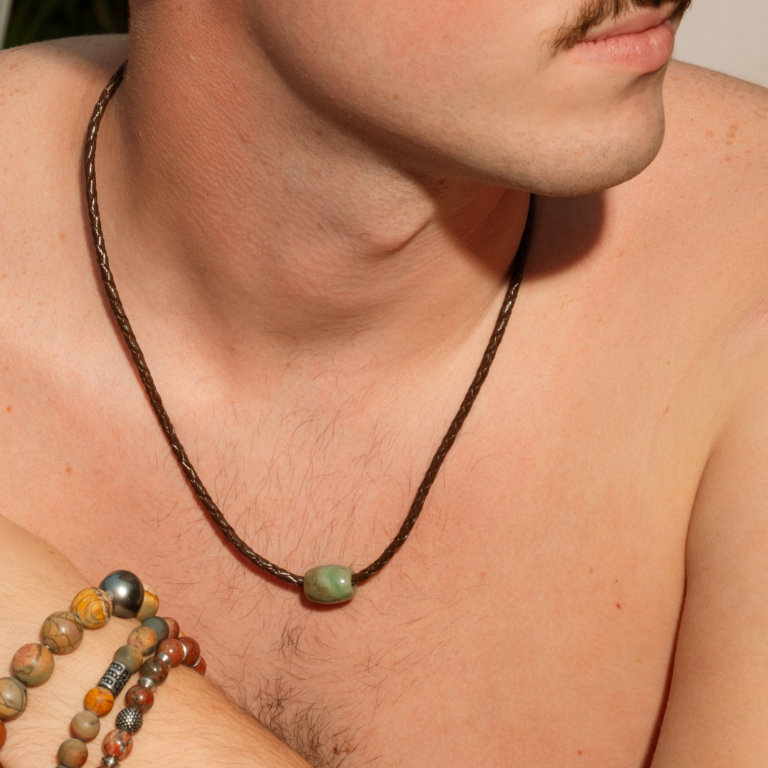 Sterling Silver 20" Green Jade Necklace