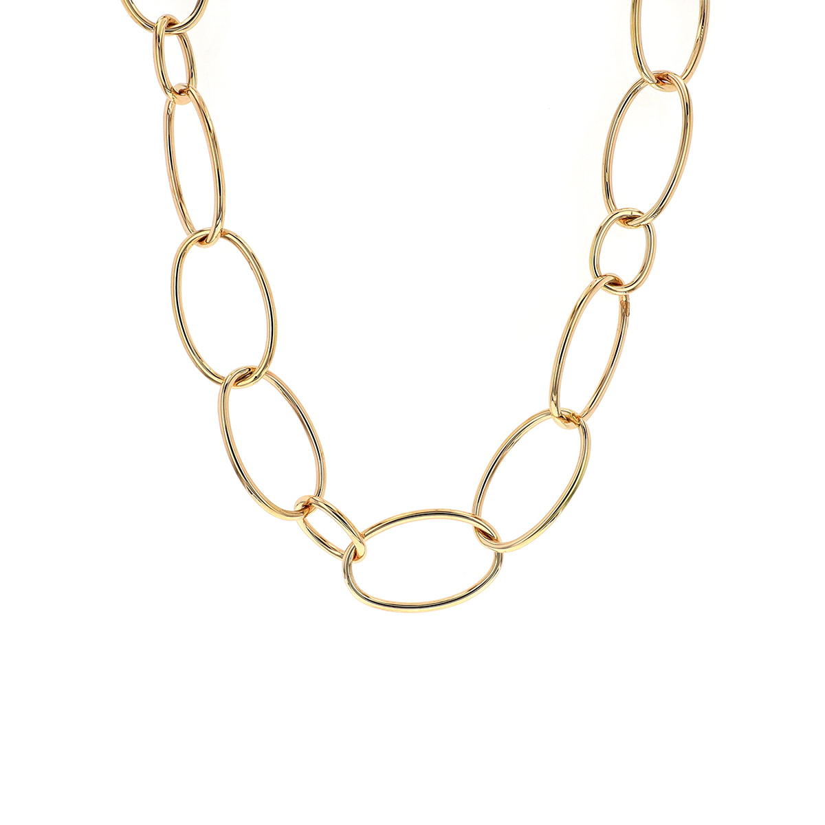 14K Yellow Gold 30-Inch Oval Link Necklace