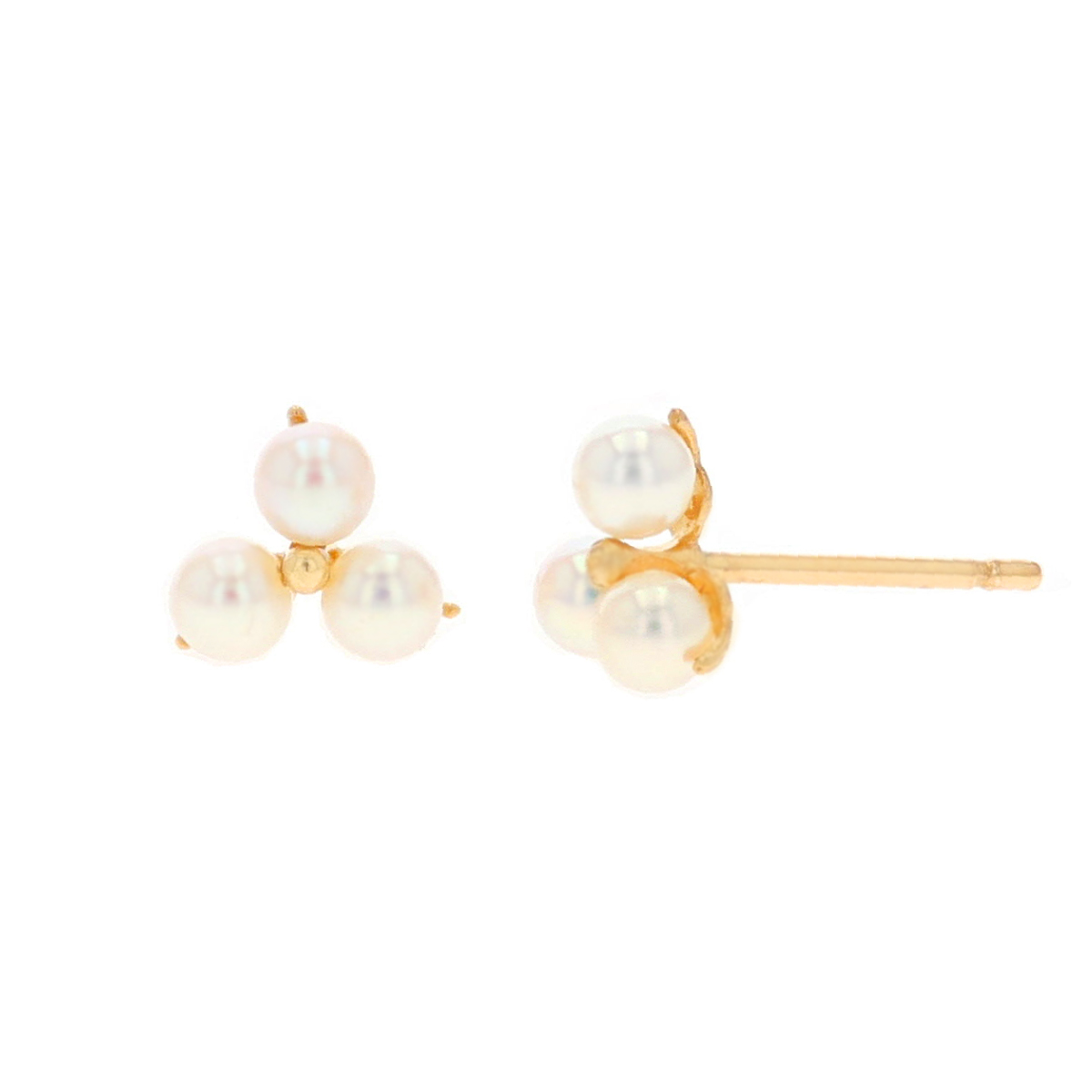 14K Yellow Gold Freshwater Pearl Earrings