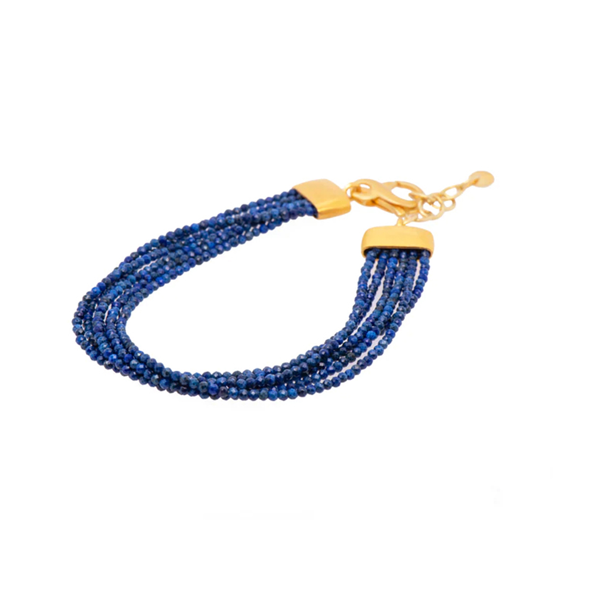 Sterling Silver and Yellow Gold Plated Lapis Bracelet
