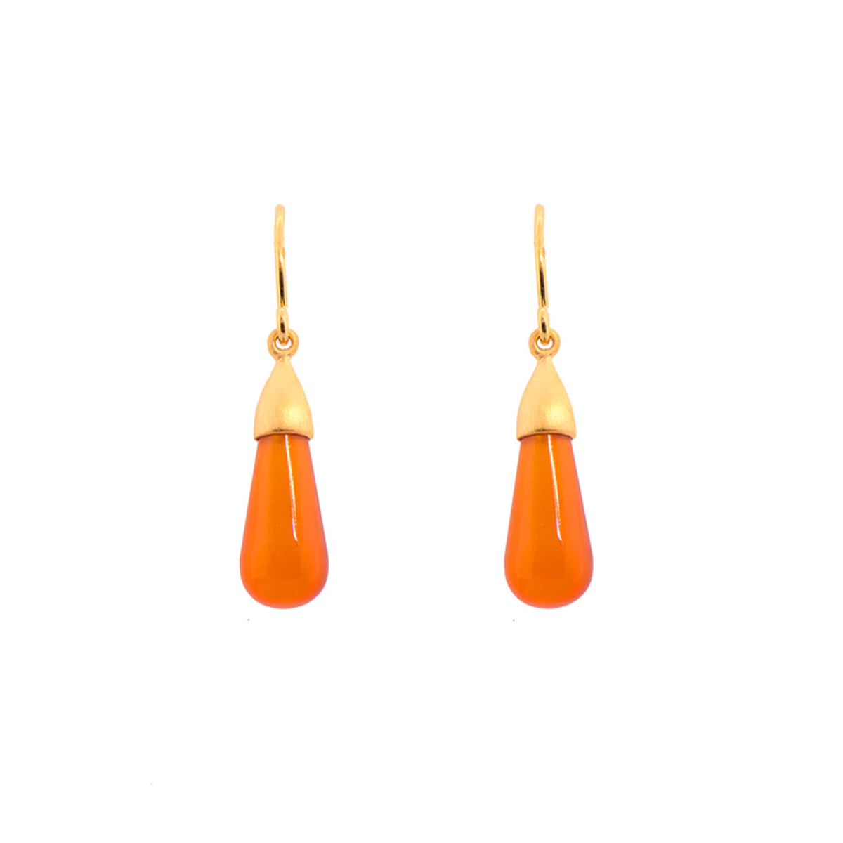 Sterling Silver and Yellow Gold Red Onyx Earrings