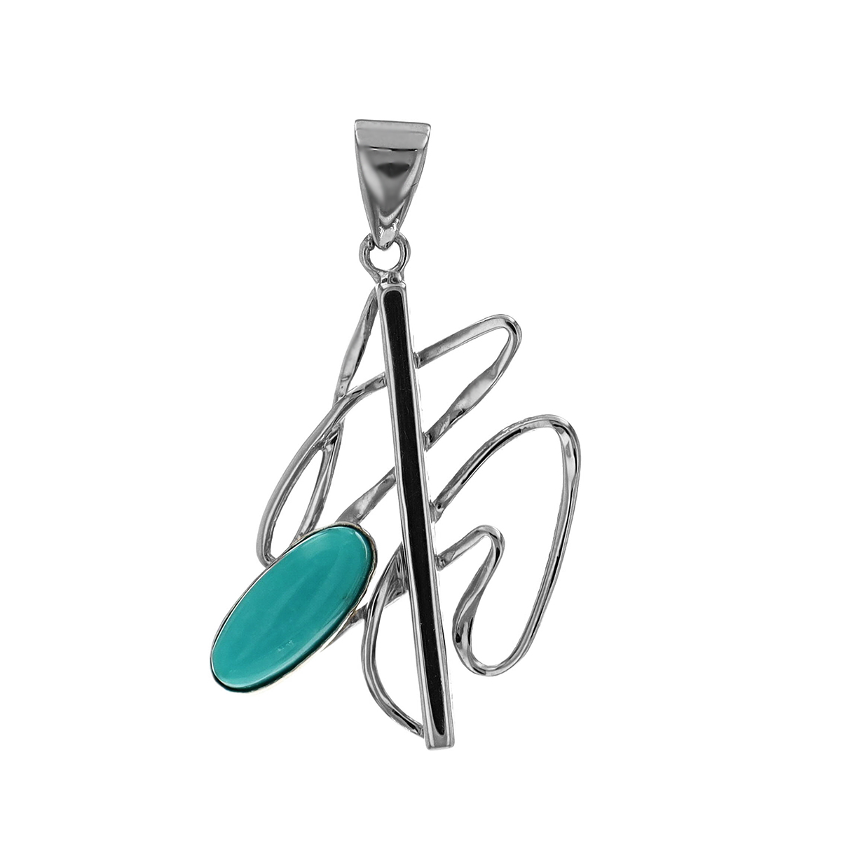Sterling Silver Dyed Turquoise Pendant