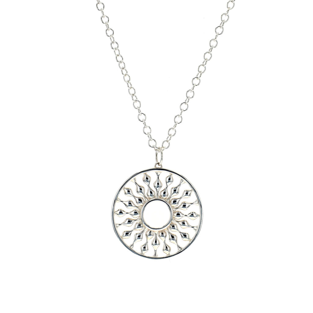 Sterling Silver Radial Sun Pendant With Chain Josephs Jewelers sterling-silver-radial-sun-pendant-with-chain-josephs-jewelers