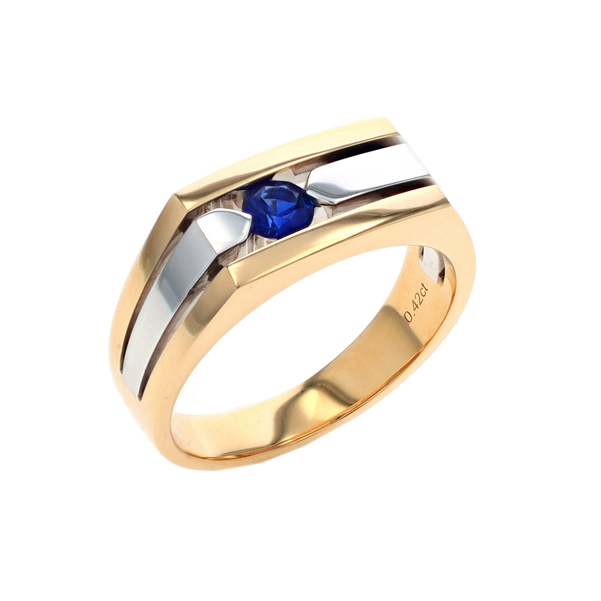 14K Yellow & White Gold Sapphire Ring