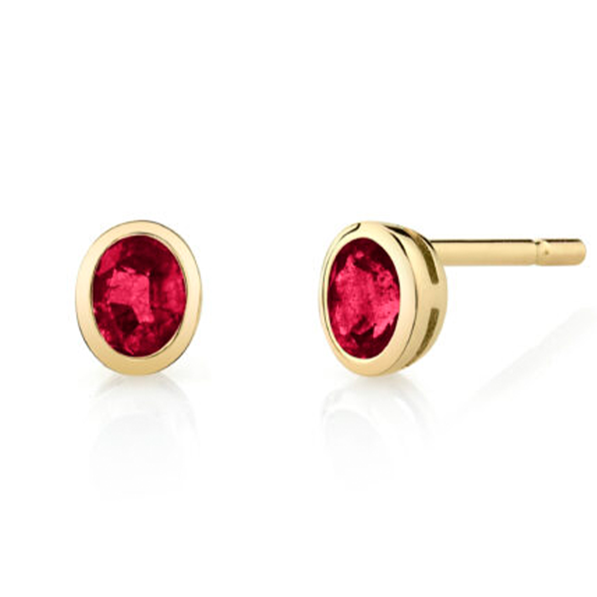 14K Yellow Gold Ruby Earrings
