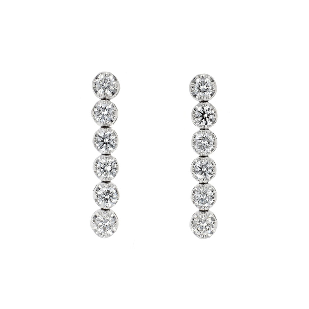 14K White Gold Diamond Straight Line Dangle Earrings Josephs Jewelers different-gold-grade-10k-14k-18k-18k-10k-gold
