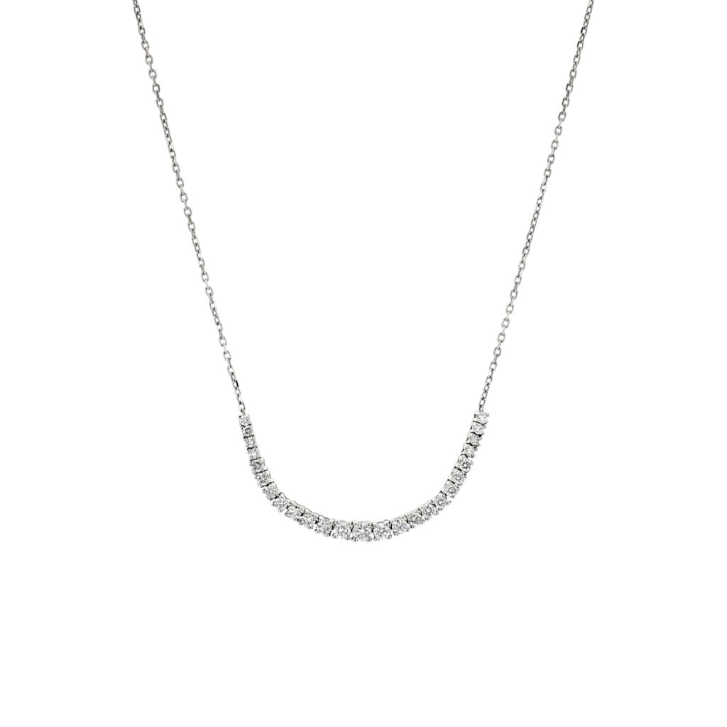 14K White Gold Diamond Trail Necklace