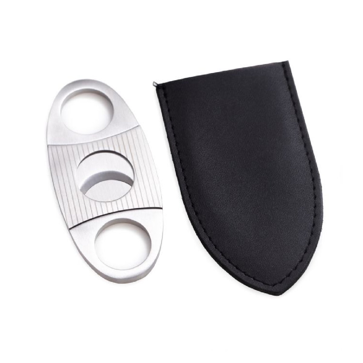 Bey-Berk - Stainless Steel Guillotine Cigar Cutter w/ Leather Pouch