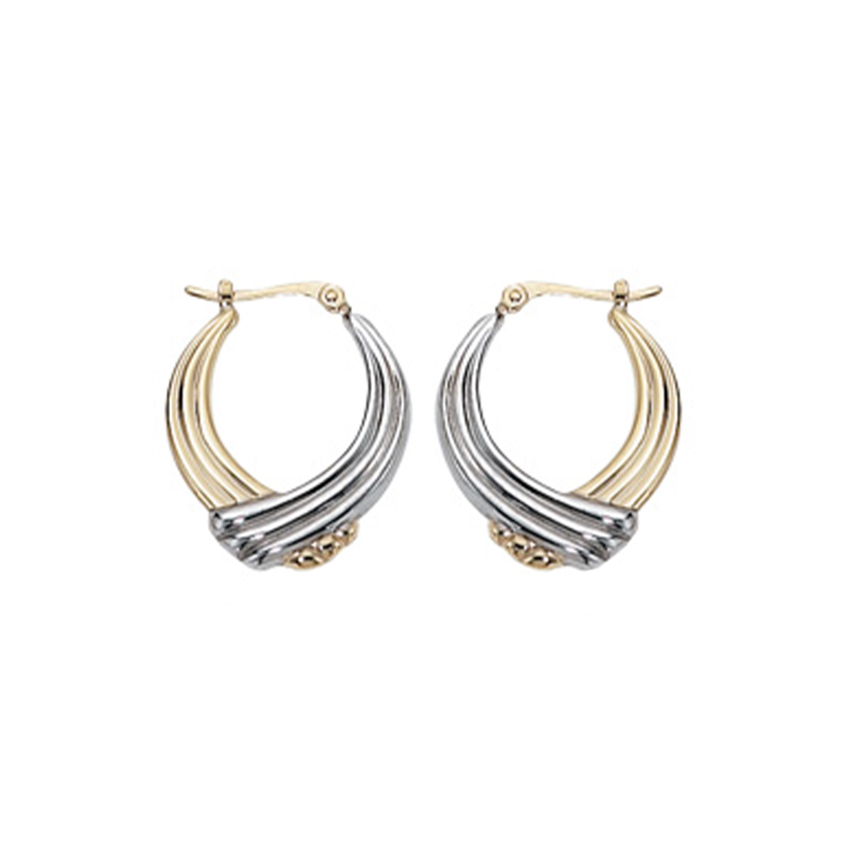 14K Yellow Gold Small Ribbed Hoop Earrings - Josephs Jewelers