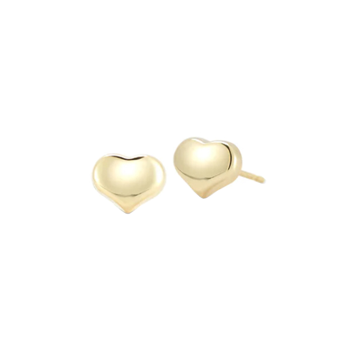18K Yellow Gold Heart Earrings