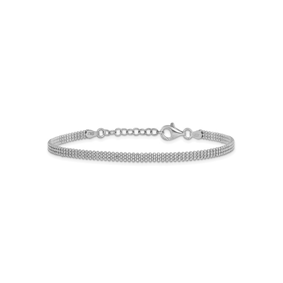 Sterling Silver 8.25-Inch Beaded Bracelet