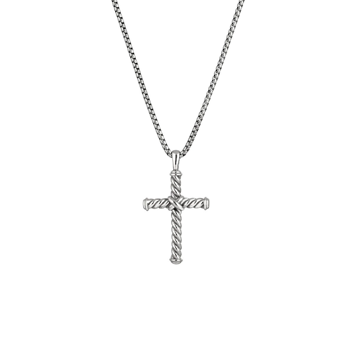 Sterling Silver Twisted Cross Pendant with Chain
