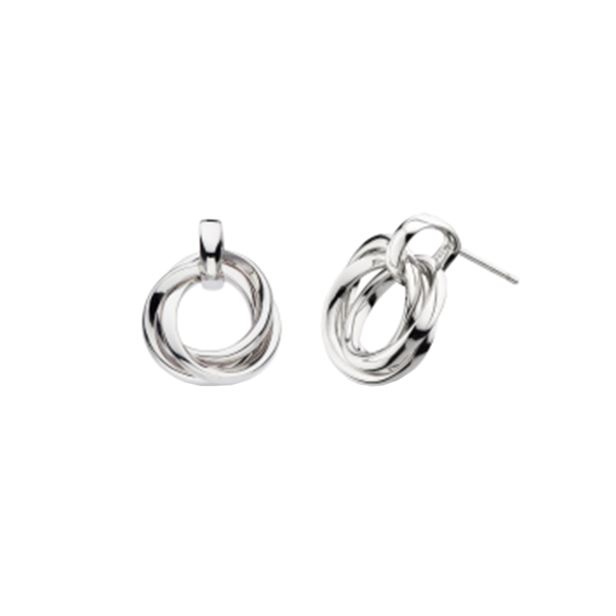Sterling Silver Trilogy Circle Earrings