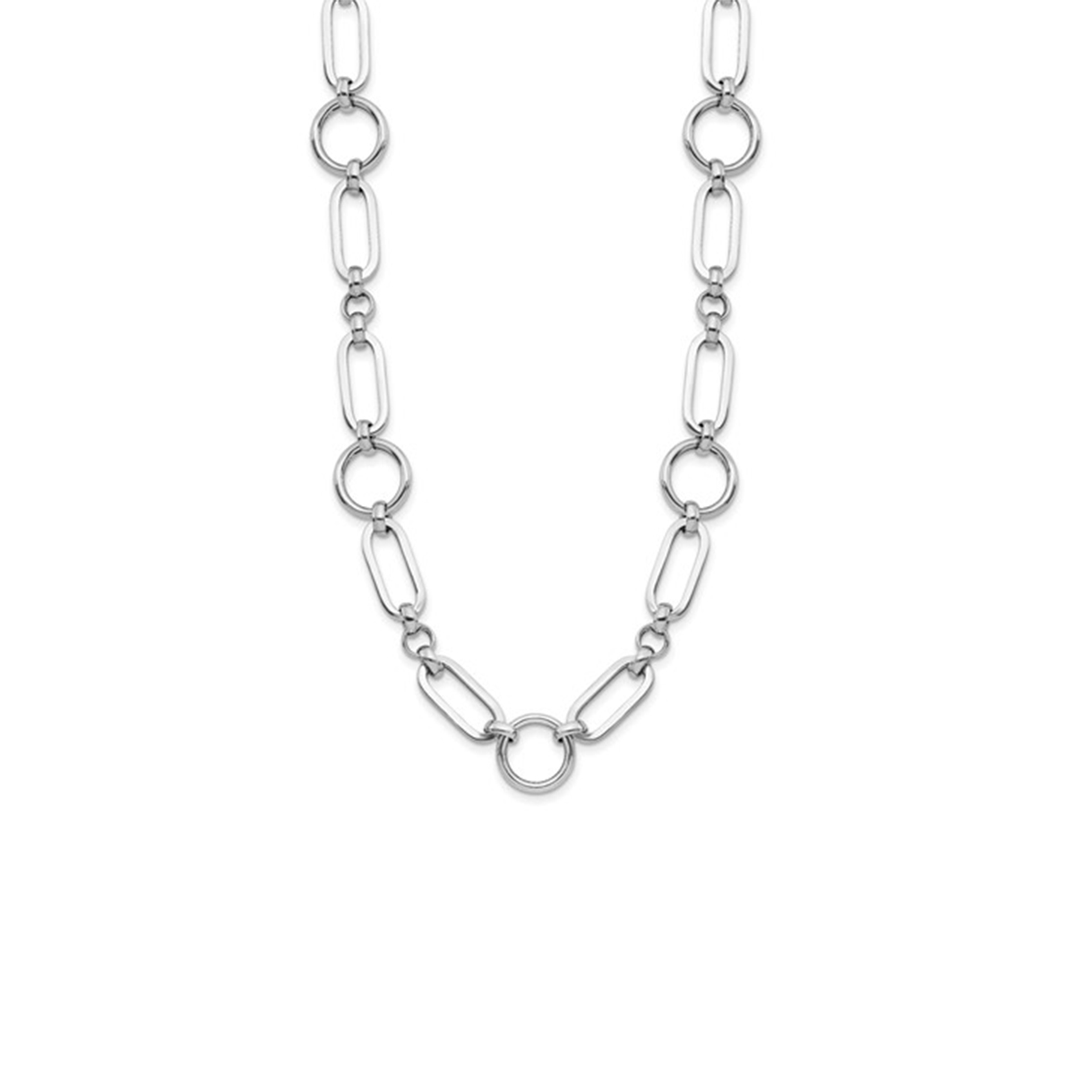 Sterling Silver 18-Inch Fancy Link Necklace
