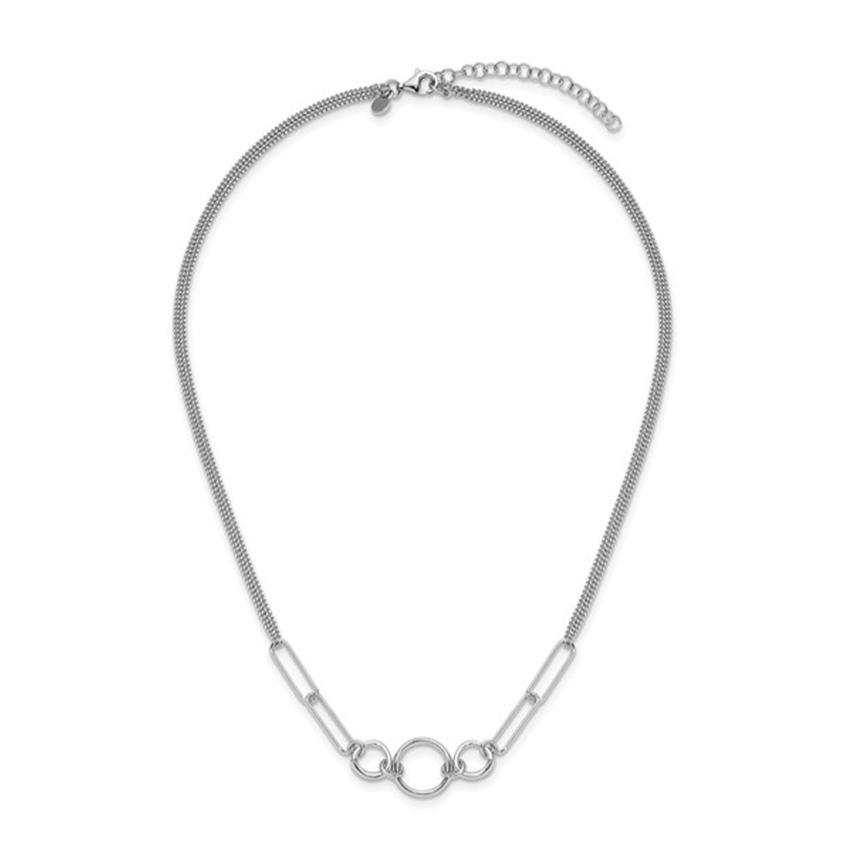 Sterling Silver 18-Inch 2-Strand Link Necklace