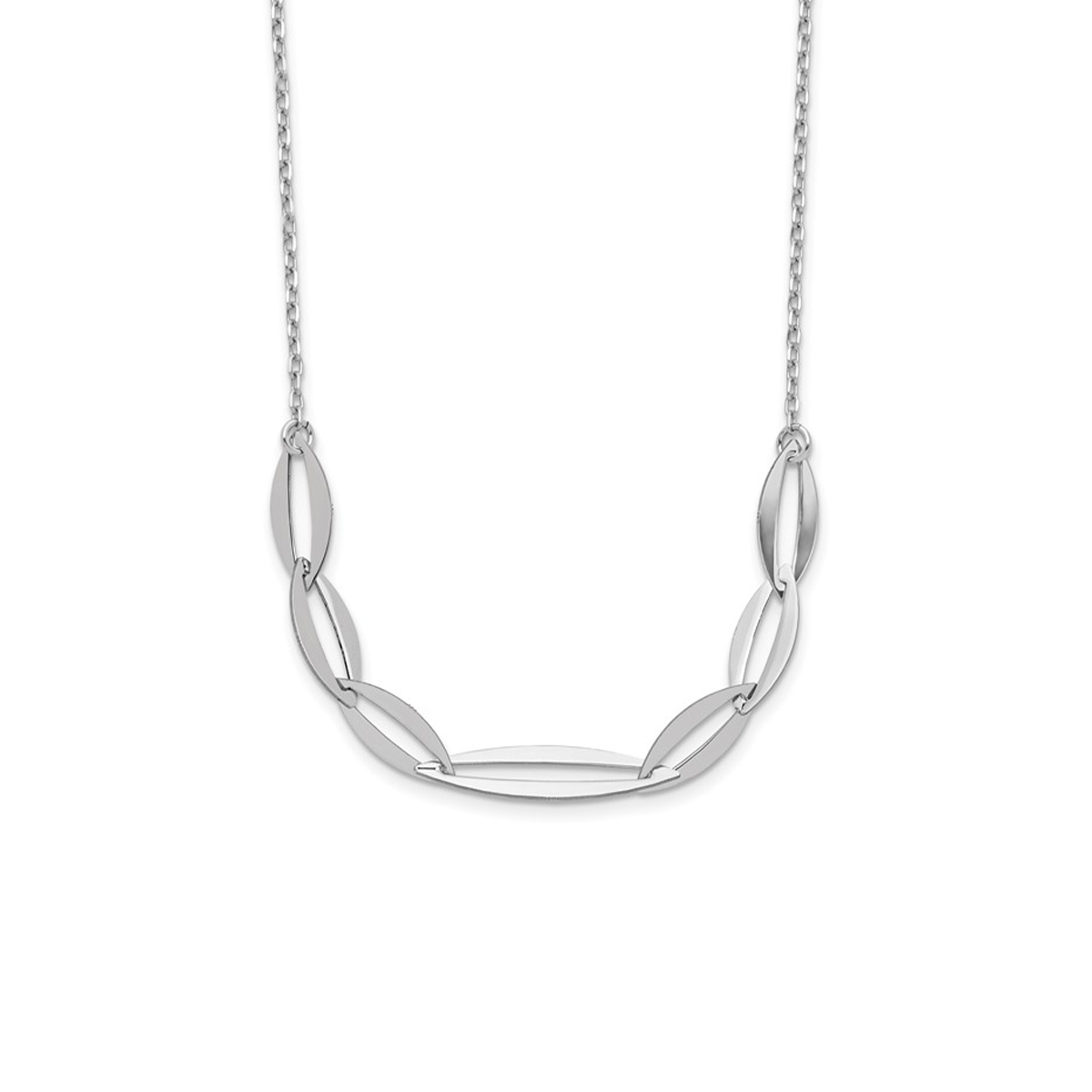 Sterling Silver 19.5-Inch Marquise Necklace