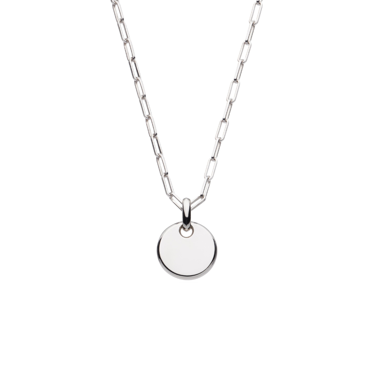 Sterling Silver Eclipse Pendant with Paperclip Chain