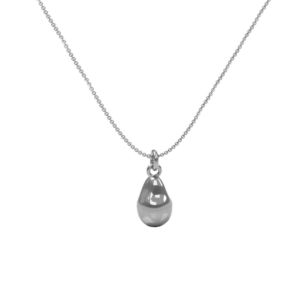 Sterling Silver Baroque Drop Pendant with Chain