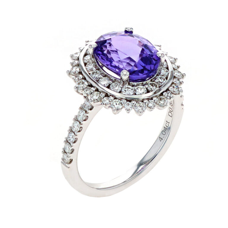 14K White Gold Purple Sapphire and Diamond Ring - Josephs Jewelers