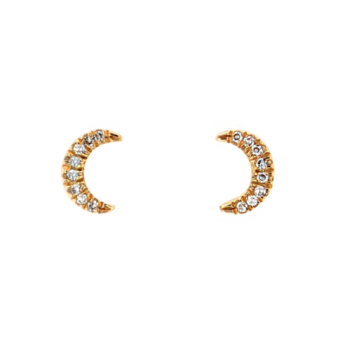 14K Yellow Gold Moon Earrings