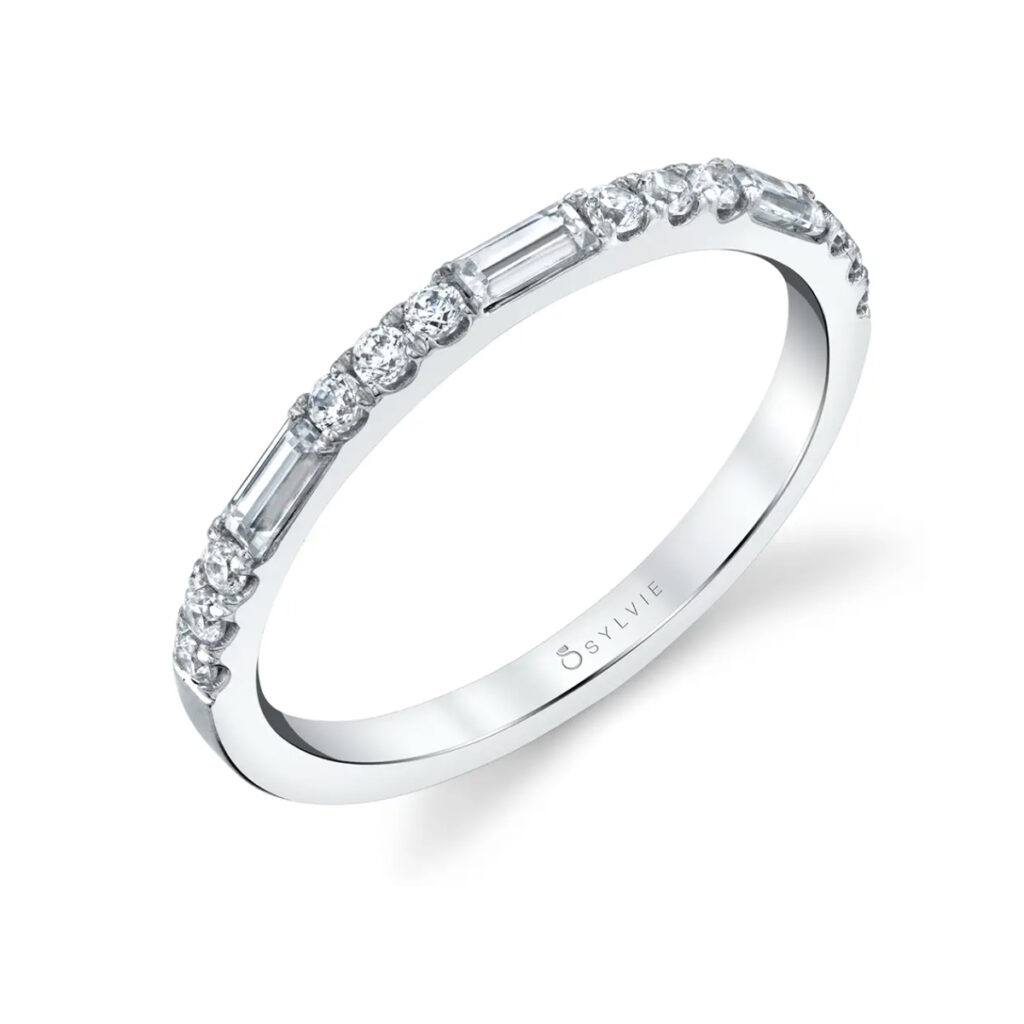 14K White Gold Diamond Wedding Band